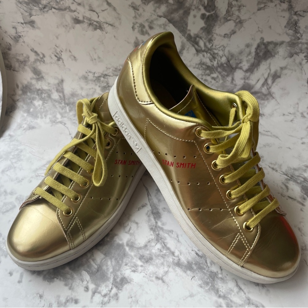 ADIDAS ORIGINALS STAN SMITH METALLIC GOLD MEN SIZE 7; No Box (womens 8.5)